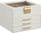 SONGMICS Jewelry Box with Glass Lid, 4-Layer Jewelry Organizer, 3 Drawers, for Big and Small Jewelry, Jewelry Storage, Christmas Gift, 8 x 9.1 x 6.5 Inches, Cloud White and Gold Color UJBC173W01